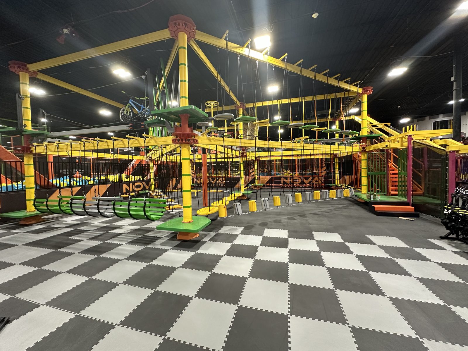 Ropes course obstacles at Nova Adventure Park